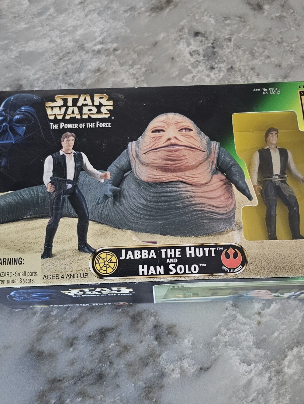 1997 Star Wars Kenner POTF Jabba The Hutt Han Solo Figure Set NIB BOX WEAR